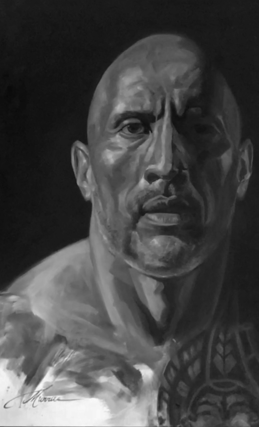 Dwayne Johnson by Murran Billi Artwork of The Rock done by Murran Billi